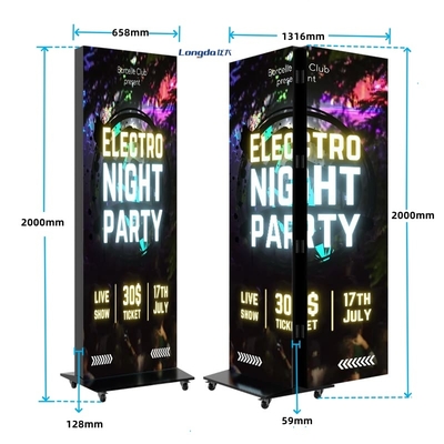 Màn hình LED HD hai mặt hiển thị Poster Quảng cáo kỹ thuật số trình phát video P1.25 P1.538 P1.86 P2 P2.5 P3