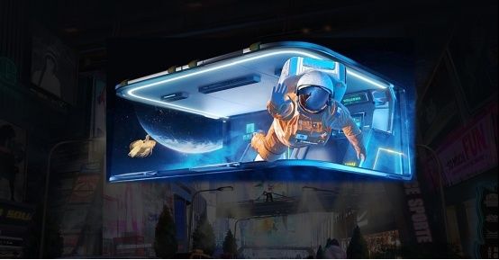 Màn hình LED 3D chuyên nghiệp ngoài trời P5.71 RGB, khung nhôm, xem bằng mắt thường