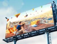 Biển quảng cáo kỹ thuật số P10 độ sáng cao ngoài trời 960*960mm Tủ sắt cho màn hình thương mại