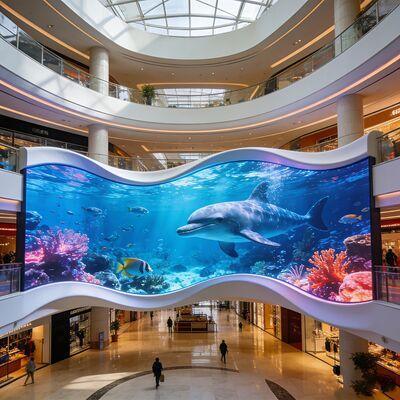 Full Color P5 1R1G1B Curved Led Display ngoài trời góc nhìn lớn