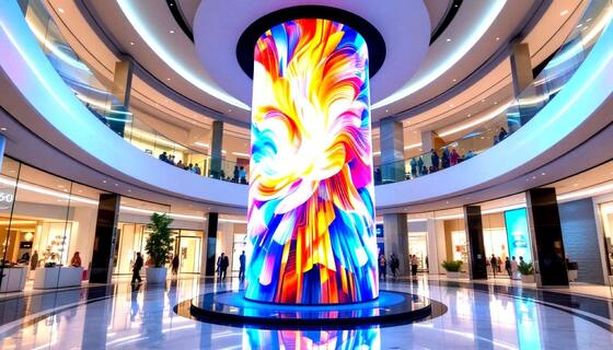 Full Color P5 1R1G1B Curved Led Display ngoài trời góc nhìn lớn