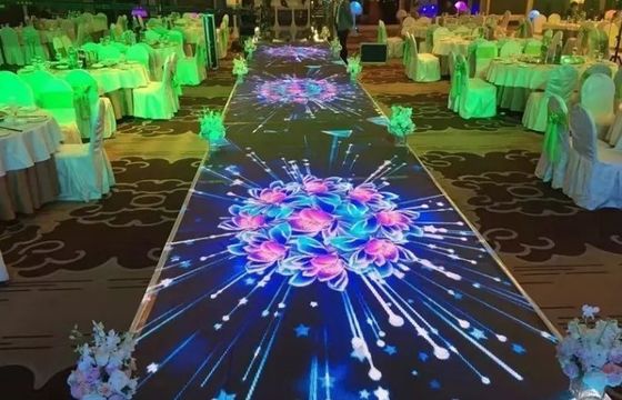 52 × 52 chấm 3840Hz Cho thuê sàn khiêu vũ Led đầy màu sắc P4.81mm Làm mới cao