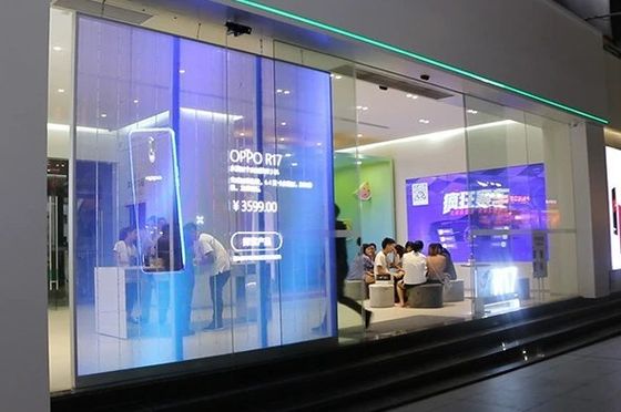 Màn hình LED cửa sổ tương tác sáng tạo ISO14001 trong suốt ODM cho trung tâm mua sắm