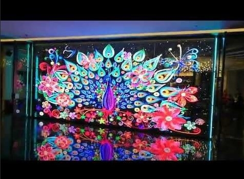 Bảng hiệu Longda Tường màn hình Led trong suốt bằng kính 281 nghìn tỷ 1R1G1B