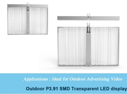 Cửa hàng màn hình LED kính trong suốt IC 2038 Cửa sổ 8 quét P3.9mm