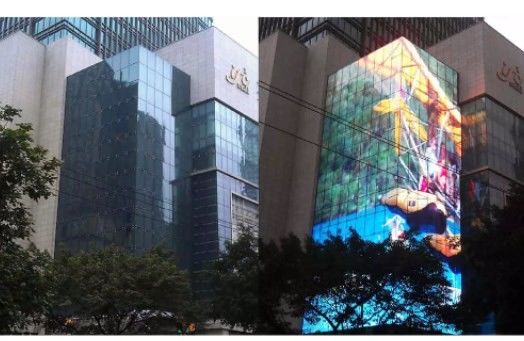 P2.5 Màn hình LED kính trong suốt được tùy chỉnh Holographic LED Series cho trung tâm mua sắm