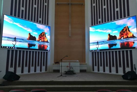 Small Pixel P3.076 Indoor Full Color LED Display 320x160mm Tủ nhôm cho nhà thờ